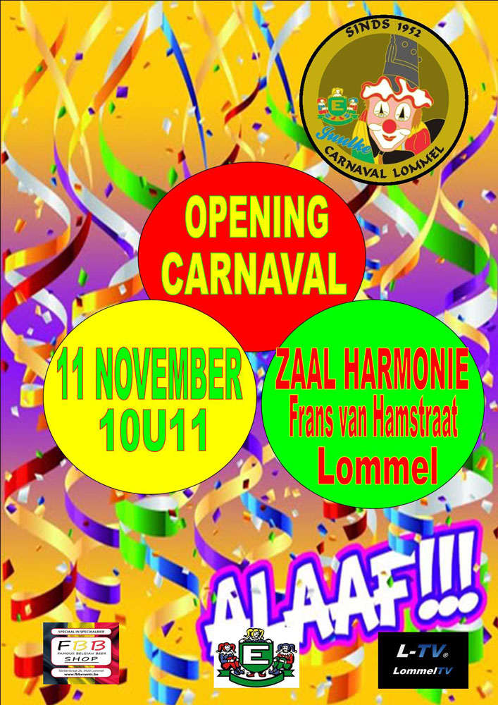 Carnaval Lommel - Opening Carnaval seizoen 2019 - 2020 - Lommel